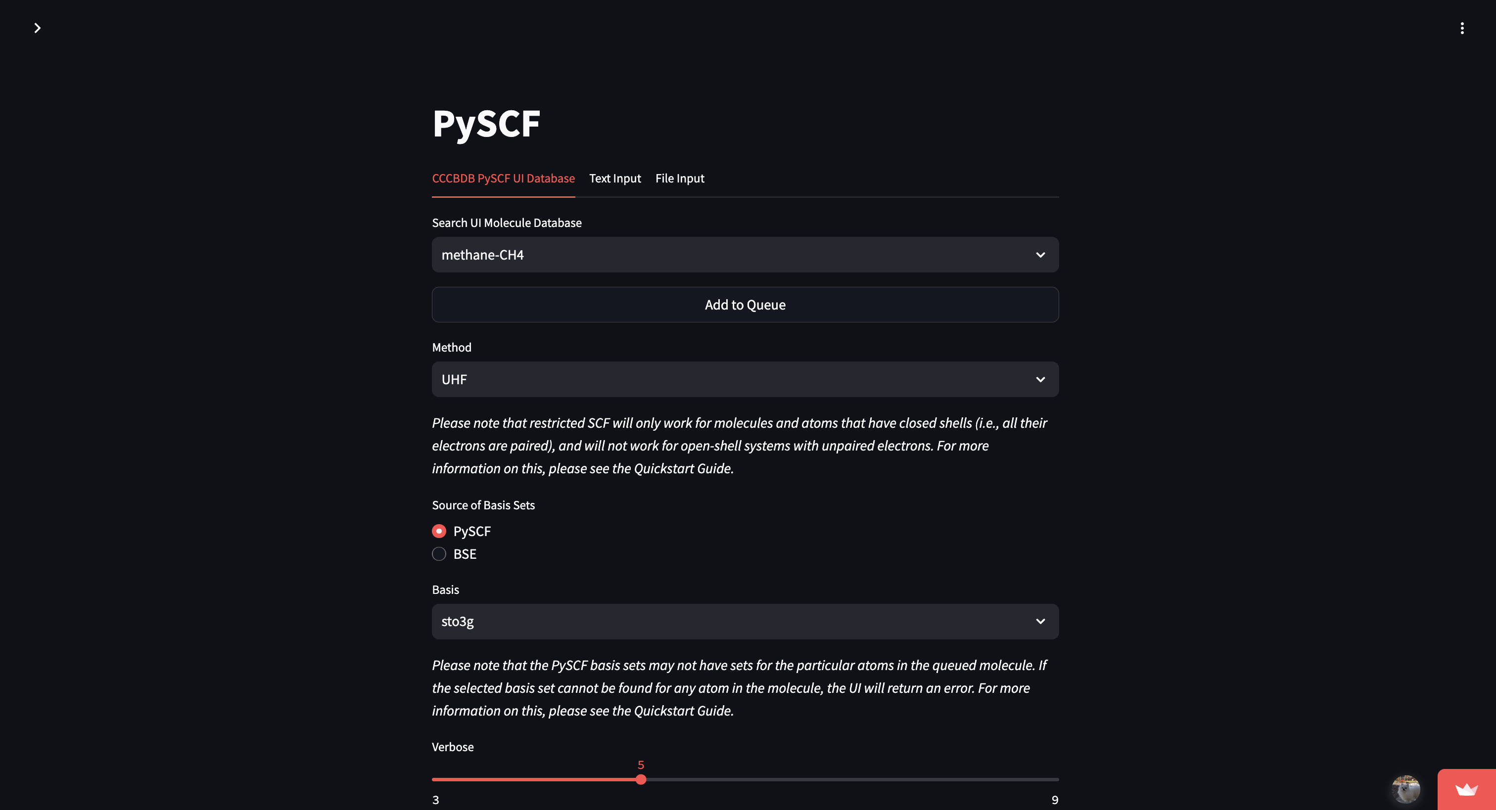 PySCF UI preview